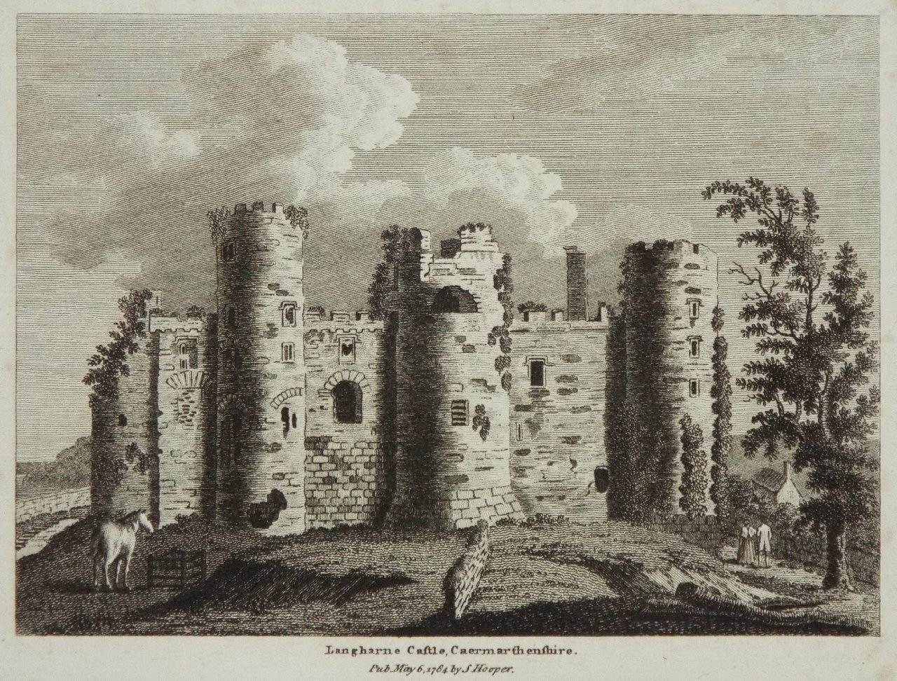 Print - Langharne Castle, Caermarthenshire.